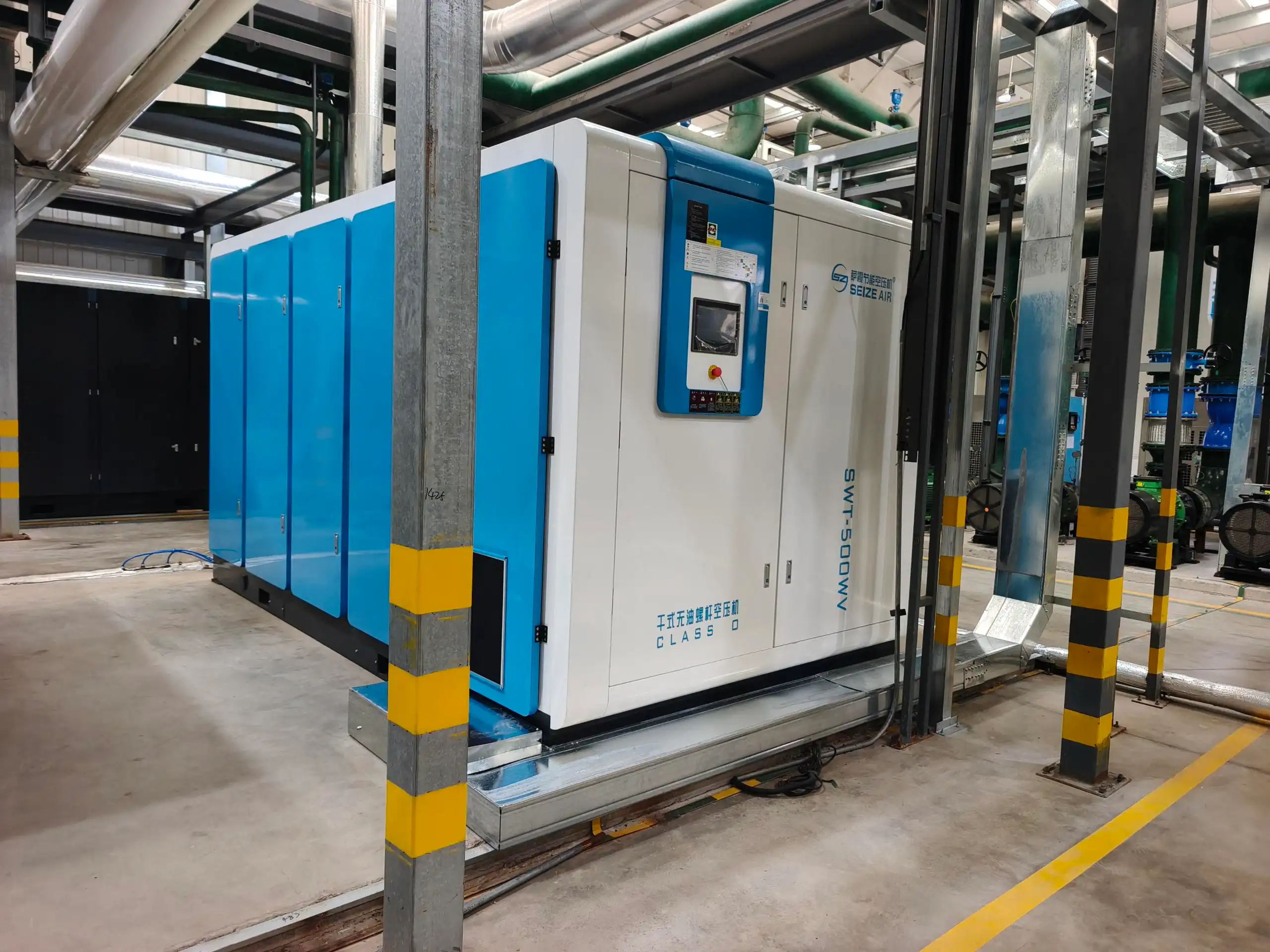 500KW PM VSD เครื่องอัดอากาศแบบสกรูไร้น้ำมันชนิดแห้ง 500KW PM VSD เครื่องอัดอากาศแบบสกรูไร้น้ำมันชนิดแห้ง
