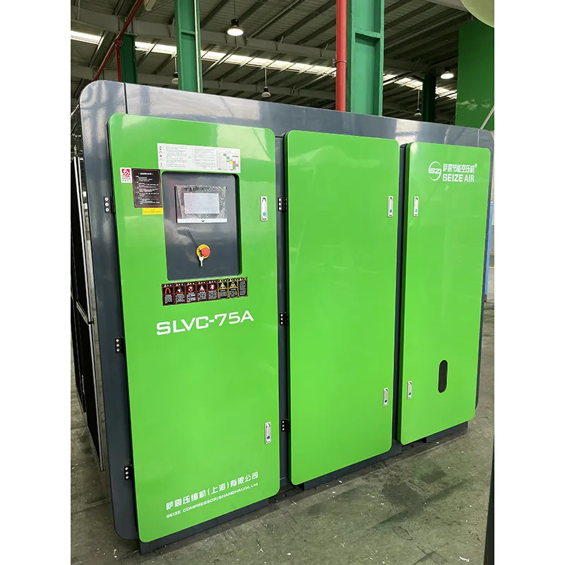 การผลิตกระจก PM VSD เครื่องอัดอากาศแบบสกรูขั้นตอนเดียวแรงดันต่ำ